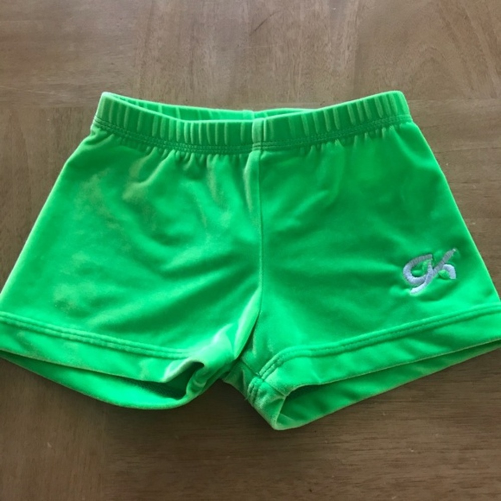 GK Spandex Gymnastics / Dance Mini Workout Shorts Lime Green M